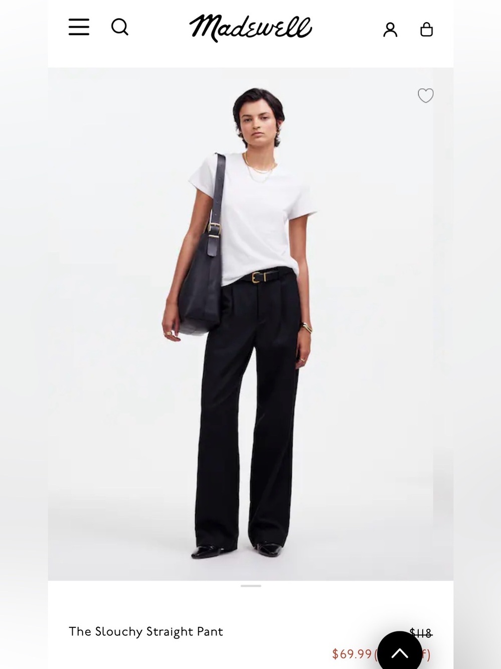 Madewell Black Straight-Leg Slouchy Pants